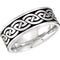 7mm 14k White Gold and Black Intertwined Together Band