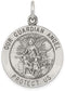 Sterling Silver Antiqued Guardian Angel Medal Pendant (30X22 MM)