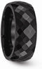 Edward Mirell Black Titanium Faceted 9mm Wedding Band, Size 13