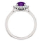 Amethyst and Diamond Halo 14k Yellow Gold Ring, Size 7