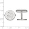 Rhodium-Plated Sterling Silver Maryland Round Cuff Links, 15MM