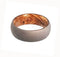 Sindora Wood Sleeve with Sandblasted Titanium Overlay 6mm Comfort Fit Band