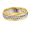 14k White Gold 6mm Two-Tone Milgrain Comfort-Fit Band, Size 5.75