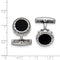 Stainless Steel Black IP-Plated Scalloped Round Cuff Links