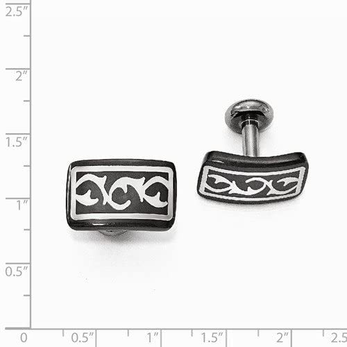 Thorn Collection Black Titanium and Sterling Silver Thorn Cuff Links