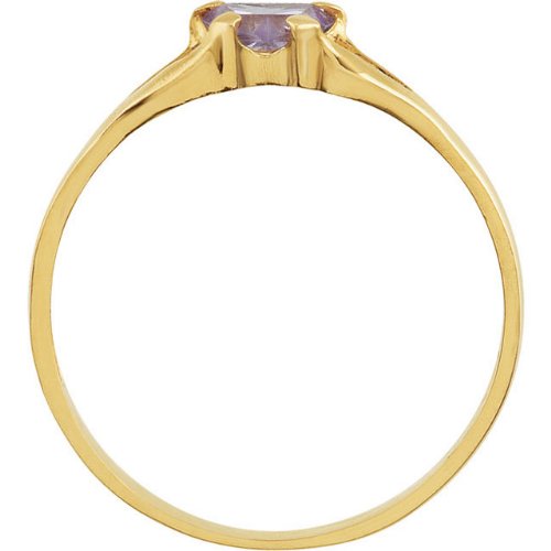 14k Yellow Gold July CZ Birthstone Ring, Size 3