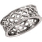 Open-Cut Celtic Knot Band, Semi-Polished 14k White Gold 8mm