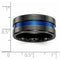 Edward Mirell Black Titanium Blue Anodized Wide Center 10mm Band