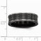 Edward Mirell Black Titanium Grooved Concave 7mm Wedding Band, Size 7