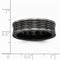 Edward Mirell Black Titanium Grooved Concave 7mm Wedding Band