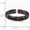 Radiance Collection Black Titanium Pink Sapphire Anodized Grooved 4mm Band, Size 9