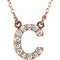 14k Rose Gold Diamond Initial 'C' 1/6 Cttw Necklace, 16" (GH Color, I1 Clarity)