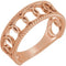 Geometric Circle Rope Trim Ring, 14k Rose Gold