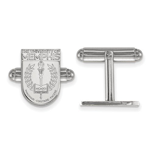 Rhodium-Plated Sterling Silver, University of Memphis Crest, Cuff Links, 15MMX11MM