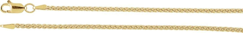1.8mm 14k Yellow Gold Wheat Chain Bracelet, 7"