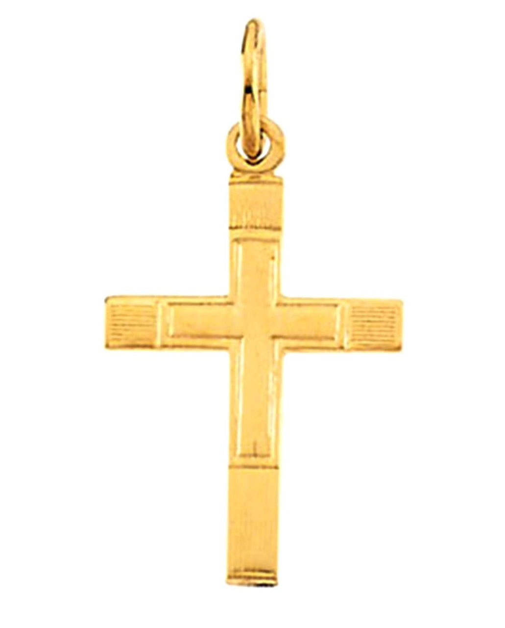 Childrens Small 14k Yellow Gold Cross in a Cross Pendant