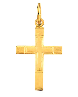 Childrens Small 14k Yellow Gold Cross in a Cross Pendant