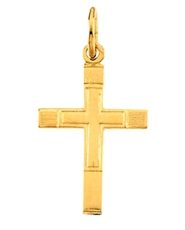 Childrens Small 14k Yellow Gold Cross in a Cross Pendant
