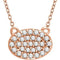 Diamond Oval Pendant Necklace 14k Rose Gold, 18" (.20 Cttw)