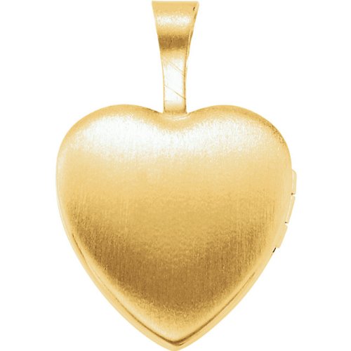 14k Yellow Gold Plated Sterling Silver Dove and Cross Heart Locket Pendant