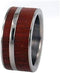 Peruvian Ipe Inlay 8mm Comfort-Fit Titanium Interchangeable Wedding Ring, Size 5.75