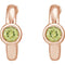 Peridot J-Hoop Earrings, 14k Rose Gold