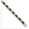 Men's Polished Stainless Steel with Black Carbon Fiber Inlay 12mm Bracelet, 9.25"