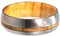 Titanium with Olive Wood Pinstripe 8mm Comfort Fit Olive Wood Wedding Band, Size 4.25