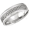 Hand-Woven Braided Milgrain Comfort Fit 7.5mm 14k White Gold Band