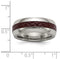 Edward Mirell Stainless Steel Red Carbon Fiber 8mm Comfort-Fit Band, Size 13