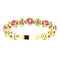 Genuine Pink Tourmaline Beaded Ring, 14k Yellow Gold