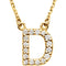 14k Yellow Gold Diamond Initial 'D' 1/6 Cttw Necklace, 16" (GH Color, I1 Clarity)