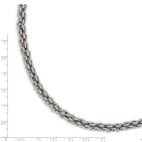 Men's Polished Stainless Steel Link Bracelet, 9"