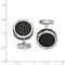 Stainless Steel Zig Zag Black IP-Plated Round Cuff Links, 23.67x13.05MM