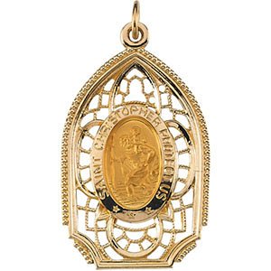 14k Yellow Gold St. Christopher Medal (31.5x19 MM)