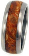 Gold Box Elder Burl Inlay 10mm Comfort-Fit Titanium Wedding Band, Size 7.25