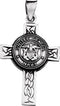 US Navy Halo Cross Sterling Silver Pendant Necklace, 24