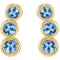 Aquamarine Three-Stone Ear Climbers, 14k Yellow Gold