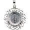 14k White Gold Round Miraculous Medal (20x18 MM)