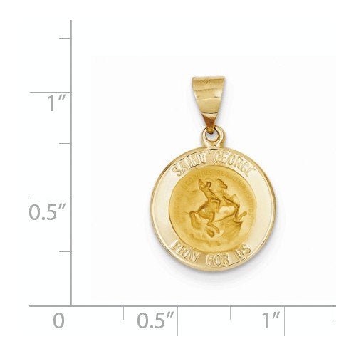 14k Yellow Gold St. George Medal Pendant (17X15MM)