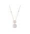 Graduated Clear Quartz Checkerboard Rose Gold Plate Necklace, 17"