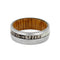 Deer Antler, Brushed Titanium 8mm Comfort-Fit Oak Wood Sleeve Wedding Ring