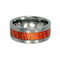 Tulip Wood Inlay 8mm Comfort Fit Titanium Band, Size 10