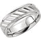 Grooved Milgrain Comfort Fit 6.75mm 10k White Gold Band