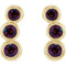 Mozambique Garnet Three-Stone Ear Climbers, 14k Yellow Gold