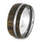 Bocote Wood, Titanium Pinstripe Overlay 9mm Comfort-Fit Titanium Wedding Band, Size 10.25