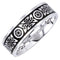 7mm 14k White Gold and Black Enamel Design Comfort Fit Ring