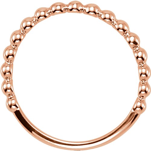 Granulated Bead Stackable 2.5mm 14k Rose Gold Ring, Size 8.75