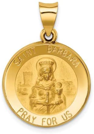14k Yellow Gold St. Barbara Medal Pendant (21X19MM)