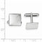 Sterling Silver white Rhodium-Plated Square Cuff Links, 14MM